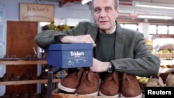 Martin Mason, managing director of British luxury shoemaker Trickers poses for an interview where he discusses EU customers affected by new tax costs and an increase in product returns, in Northampton, Britain, January 25, 2021. (REUTERS/Matthew Childs)
