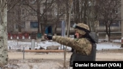 Shelling Damage in Kramatorsk, Ukraine, Feb. 10, 2015