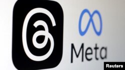 لوگوی اپلیکیشن «ثردز» در کنار لوگوی شرکت متا