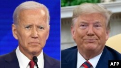 Foto kombinasi: Mantan Wapres AS, Capres Partai Demokrat untuk Pilpres AS 2020 (kiri) dan Presiden AS Donald Trump.