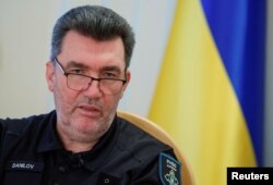 FILE PHOTO: Secretary of Ukraine's National Security and Defence Council Danilov speaks during an interview with Reuters in Kyiv