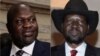 Le chef de l'opposition sud-soudanaise, Riek Machar], à gauche, a convenu vendredi 12 juillet 2019 d'organiser une réunion en face-à-face avec la présidente Salva Kiir, à droite.