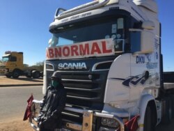 Trucker Kudakwashe Chirume says drivers are forced to wait for days for their COVID-19 results. (Mqondisi Dube/VOA)
