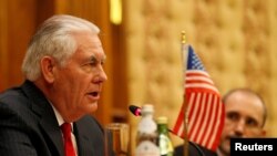 Rex Tillerson s'exprime depuis Amman en Jordanie, le 14 février 2018 