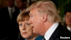 Donald Trump et Angela Merkel à Washington le 17 mars 2017. (Reuters/ Jonathan Ernst)