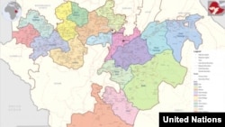 የኦሮሚያ ክልል ካርታ /ምንጭ - ተመድ/