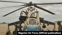 Wani jirgin yakin Najeriya mai suna Mi-35P combat helicopter