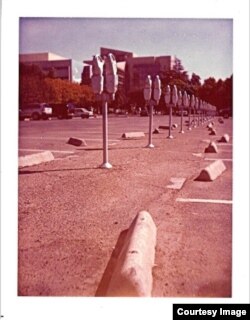 A Polaroid of parking meters by fine art photographer Jessica Reinhardt. (Courtesy Jessica Reinhardt)