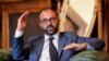 Italy's Education Minister Lorenzo Fioramonti gestures during an interview with Reuters in Rome, Italy, November 4, 2019.