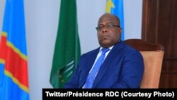 Le président Félix Tshisekedi lors de l'échange des voeux avec le corps diplomatique à Kinshasa, RDC, 15 février 2019. (Twitter/Présidence RDC)
