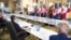 FILE - U.S. Treasury Secretary Janet Yellen, back right, participates in a meeting of G-7 finance ministers at Lancaster House in London, June 4, 2021. The ministers on Sept. 2, 2022, pledged to put in place a system designed to cap Russia’s income from oil sales.