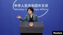 마오닝 중국 외교부 대변인이 기자회견을 하고 있다. (자료사진)