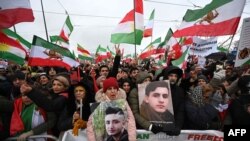 Fransanın Strasburq şəhərində İrandakı etirazlara dəstək yürüşü