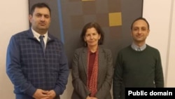 Rüfət Səfərov, Anne Boillon və Zaur Əkbər (Fotonu Rüfət Səfərov təqdim edib)