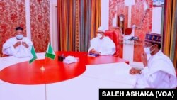 Buhari da Sanata Abdullahi Adamu da Mai Mala Buni