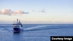 This undated image shows the RV Tangaroa, operated by New Zealand’s National Institute of Water and Atmospheric Research (NIWA). The ship is heading to Tonga to measure the effects of January’s undersea volcano explosion. (Photo Credit: Dave Allen/NIWA)