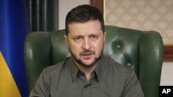 볼로디미르 젤렌스키 우크라이나 대통령이 수도 크이우(러시아명 키예프)에서 연설하고 있다. (자료사진)