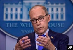 FILE - Senior White House economic adviser Larry Kudlow speaks during a briefing at the White House in Washington, June 6, 2018.