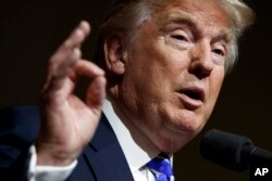 Republican presidential candidate Donald Trump speaks during a campaign rally in Abingdon, Va., Aug. 10, 2016.