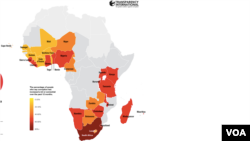 Baromètre de la corruption de Transparency International (capture d'écran)