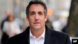 Michael Cohen, President Donald Trump's personal attorney, walks along a sidewalk in New York, April 11, 2018. 