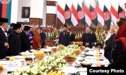 Presiden Afghanistan Ashraf Ghani menjamu makan siang Presiden Joko Widodo di kabul Afghanistan Senin 29 Januari 2018. (Foto courtesy: Biro Pers Istana).