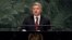 Macedonia's President Gjorge Ivanov addresses the 73rd session of the U.N. General Assembly, at U.N. headquarters in New York, Sept. 27, 2018. 