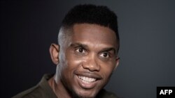Samuel Eto'o lors d'un entretien avec l'AFP, Paris, le 24 octobre 2019.