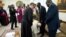 Pope Francis kneels to kiss feet of the President of South Sudan Salva Kiir at the end of a two day spiritual retreat with South Sudan leaders at the Vatican, April 11, 2019. 