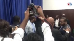 Haiti lawmakers scuffle on the parliament floor, Sept 3, 2019 in Port-au-Prince, Haiti 