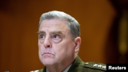 Kepala Staf Gabungan AS Jenderal Mark Milley saat rapat dengar pendapat di Senat, di Washington DC, 3 Mei 2022. (Foto: Amanda Andrade-Rhoades/Pool via Reuters)