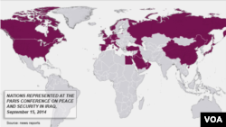 Paris Conference on Peace and Security in Iraq, nations represented, Sept. 15, 2014