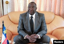 Central African Republic's President Michel Djotodia during a conference in Bangui, Dec. 8, 2013