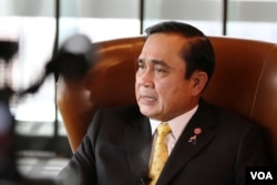 Thai PM Prayuth Chan-Ocha speaks with VOA in New York, Sept. 29, 2015.