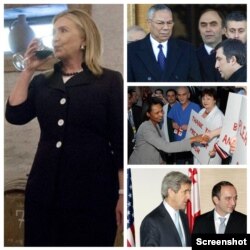 აშშ-ს სახელწიფო მდივნები პაუელი, რაისი და კლინტონი საქართველოში. სახელმწიფო მდივანი კერი თბილისში 2008 წელს, სენატორის რანგში იმყოფებოდა