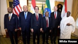 የግብፅ፣ የኢትዮጵያ፣ የሱዳን፣ የዩናይትድ ስቴትስና የዓለም ባንክ ከፍተኛ ባለሥልጣናት፤ ዋሺንግተን ዲሲ፤ ረቡዕ ጥቅምት 26/2012 ዓ.ም.