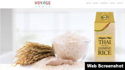 ផលិតផល​អង្ករ​ដែល​ក្រសួង​ការបរទស​ និង​សហប្រតិបត្តិការ​អន្តរជាតិ​ស្នើ​ឲ្យ​បញ្ឈប់​ការ​ប្រើប្រាស់​ឈ្មោះ និង​រូប​ប្រាសាទ​អង្គរវត្ត​នេះ​ នៅ​តែ​ត្រូវ​បាន​ដាក់បង្ហាញ​នៅ​លើ​វេបសាយ​របស់​ក្រុមហ៊ុន Voyage India នៅ​ឡើយ កាល​ពី​ថ្ងៃ​អង្គារ ទី​១៣ ខែ​កក្កដា ឆ្នាំ២០២១។ (Web Screenshot) 