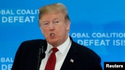 Le président Donald Trump au département d'Etat à Washington, le 6 février 2019. 