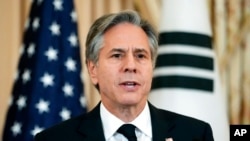 FILE - U.S. Secretary of State Antony Blinken speaks Feb, 3, 2023, at the State Department in Washington.