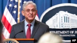 Jaksa Agung AS Merrick Garland memberikan keterangan pers di Washington, DC (foto: dok). 