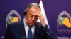 Russian Foreign Minister Sergey Lavrov holds a press conference with his Iraqi counterpart Fouad Hussein at the Ministry of Foreign Affairs in Baghdad, Iraq, Feb. 6, 2023.