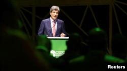 Jose W. Fernandez, United States undersecretary of State for Economic Growth, Energy, and the Environment speaks at Investing in African Mining Indaba 2023 conference in Cape Town, South Africa, Feb. 06, 2023. 