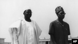 L'ancien président du Niger Hamani Diori au côté de Joseph Desire Mobutu, le 29 juin 1968.