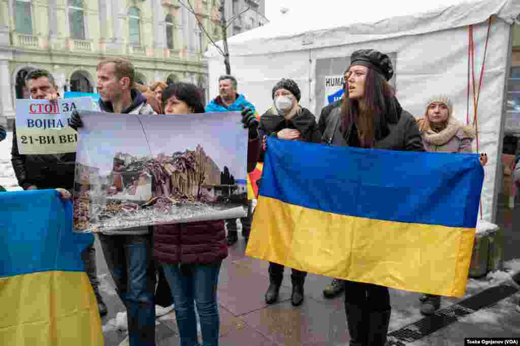 Rally in Skopje, North Macedonia. Support for Ukraine