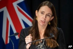 Perdana Menteri Selandia Baru Jacinda Ardern di Wellington, Selandia Baru, Senin, 7 Maret 2022. (Foto: via AP)