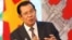 FILE: Cambodia's Prime Minister Hun Sen speaks with media during a news conference at the Government Office in Hanoi, Vietnam, Oct. 4, 2019. 