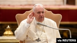 16일 바티칸에서 프란치스코 교황이 일반 알현에 나섰다. 