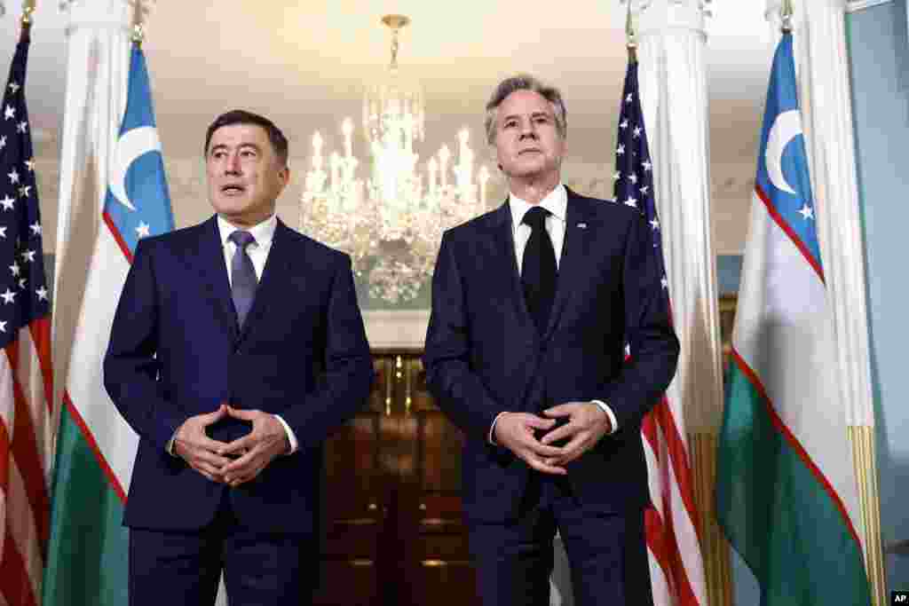 AQSh Davlat kotibi Entoni Blinken va O&#39;zbekiston Tashqi ishlar vaziri Vladimir Norov, Vashington, 12-dekabr, 2022