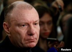FILE - Vladimir Potanin in Moscow, Russia March 16, 2017.