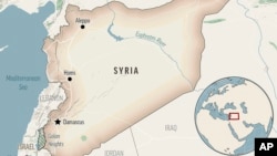 This is a locator map for Syria with its capital, Damascus. 